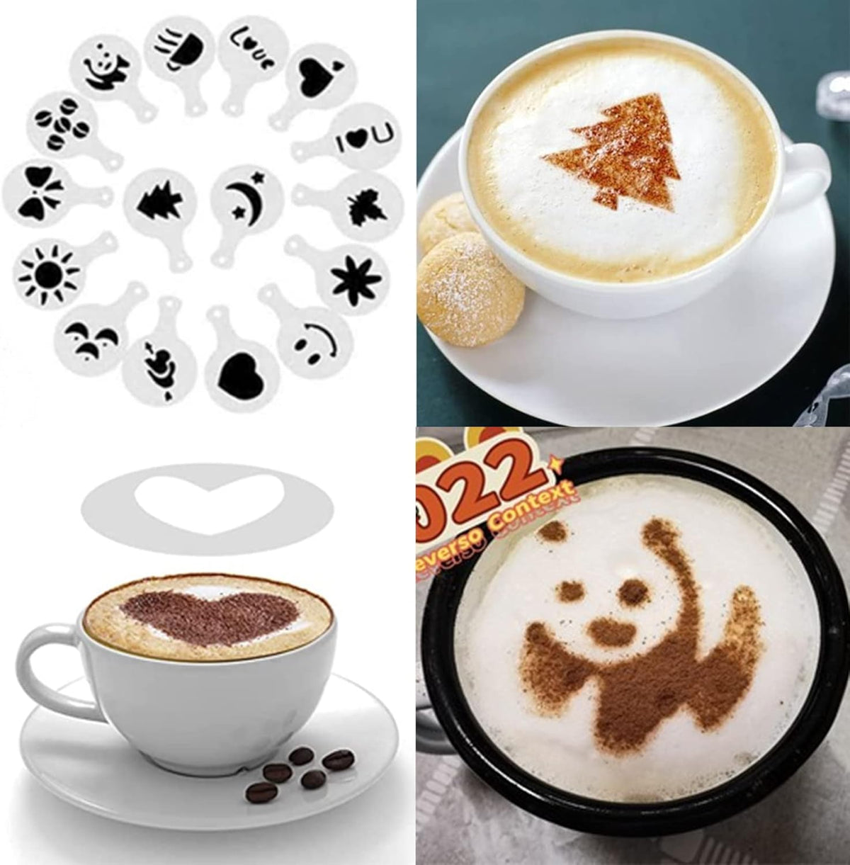 Rechargeable Milk Frother - 3-Speed Electric Handheld Coffee Mixer with 2 Whisks and Decoration Tool, Stand-Up Design for Latte, Cappuccino, Cream (White)