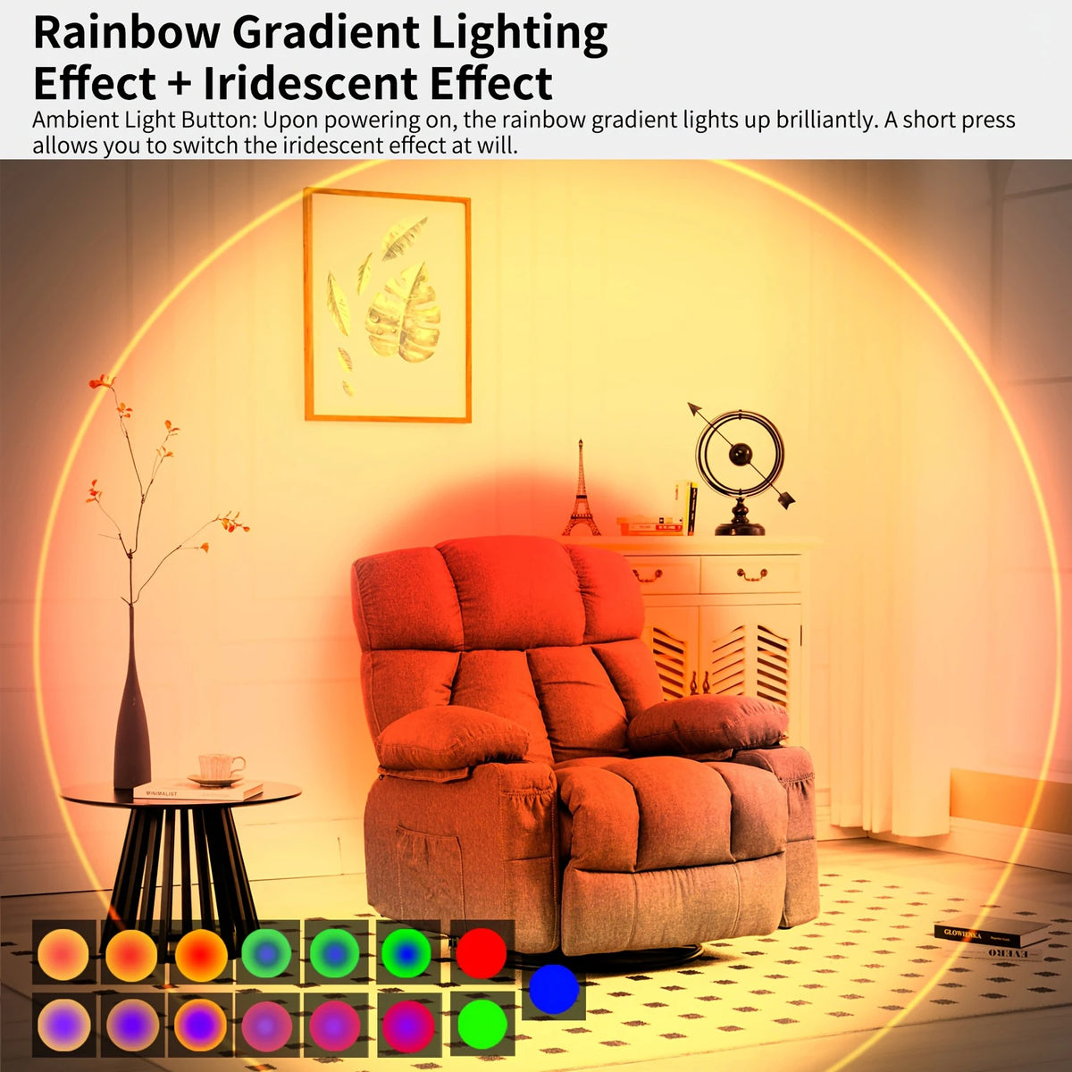 Magnetic Motion Sensor Smart Light, LED Rechargeable Wall, RGB Gradient Ambient Light, Dimmable Indoor Light.