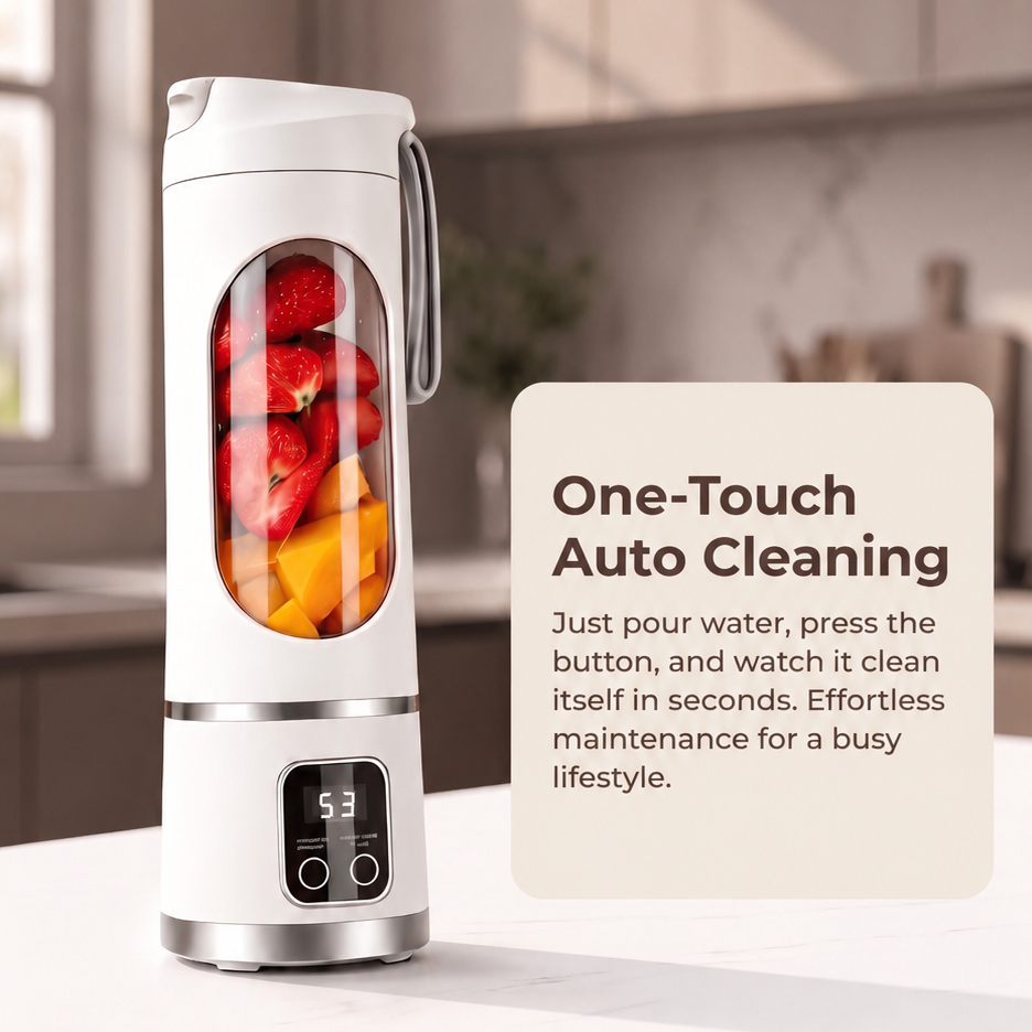 [Dealsforyoudays] Portable 15.22 Oz USB Rechargeable Personal Blender with LED Display, Durable Abs Material, Perfect for Smoothies & Juices, Home Kitchen Essential