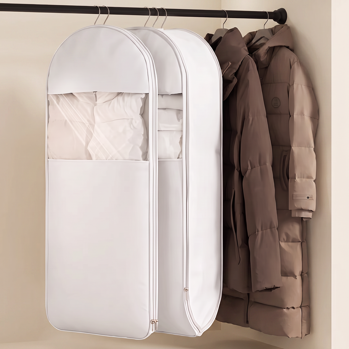 Premium Compression Storage Bags for down Jackets & Luxury Clothing - Dust-Proof Wardrobe Organizers with Space-Saving Design