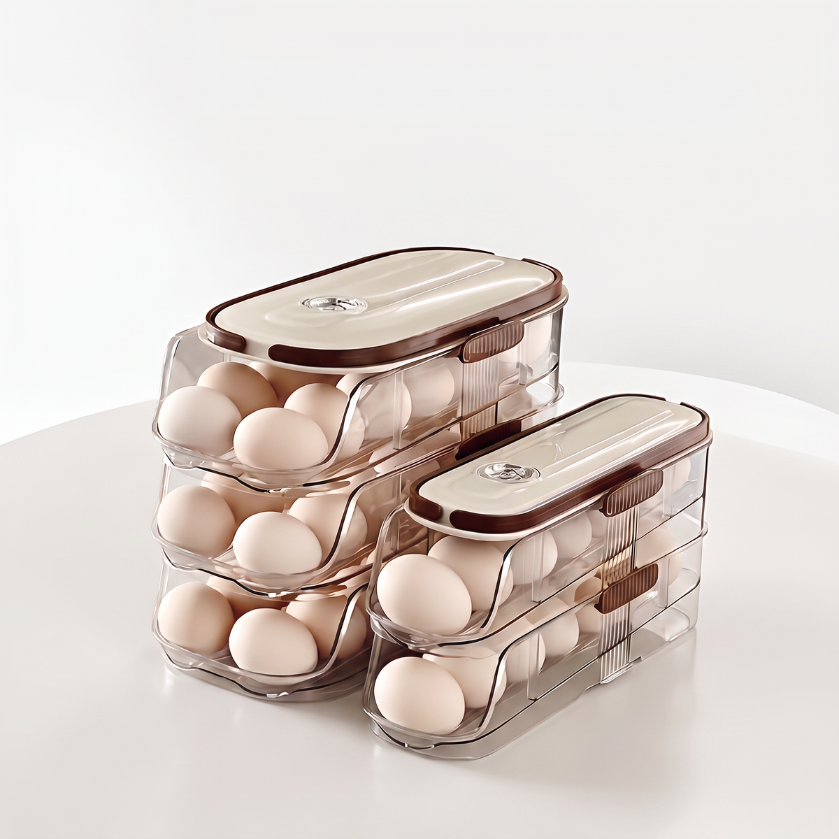 1PCS Home Refrigerator Egg Organizer Sliding Egg Carton Automatic Egg Roller Organizer Kitchen Countertop Egg Shelf