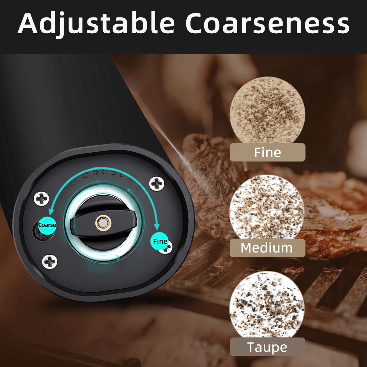 Electric Automatic Salt and Pepper Grinder Set Rechargeable with Gravity Spice Mill Adjustable Spices Grinder Kitchen Tools
