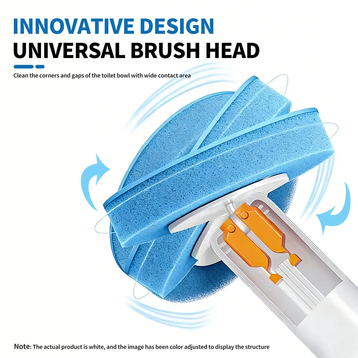 SOPAMI Disposable Toilet Brush Kit - 32/16 Refill Heads & Holder, Rotating No-Touch Deep Cleaner for Under-Rim & Corner, Bathroom Cleaning Tool for Home, RV