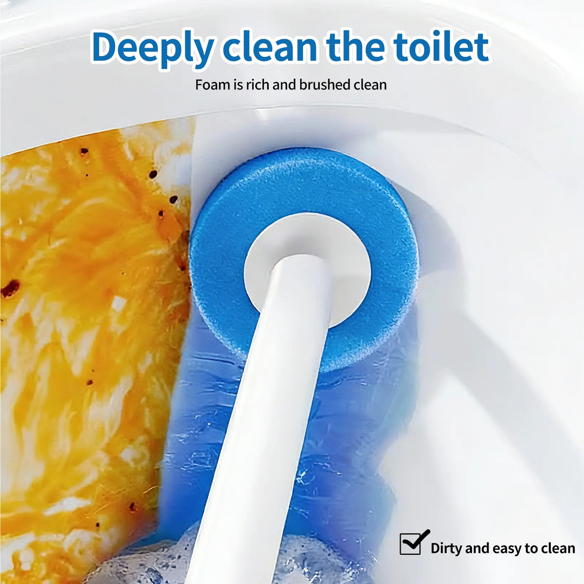 SOPAMI Disposable Toilet Brush Kit - 32/16 Refill Heads & Holder, Rotating No-Touch Deep Cleaner for Under-Rim & Corner, Bathroom Cleaning Tool for Home, RV